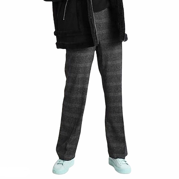 Vero Moda Stella Wide Leg Glen Check Trouser Pants Gray Size Small - Picture 1 of 7